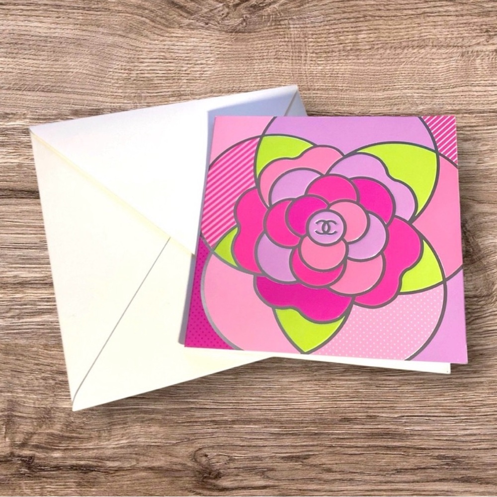 Chanel Camellia Flower Blank Greeting Card